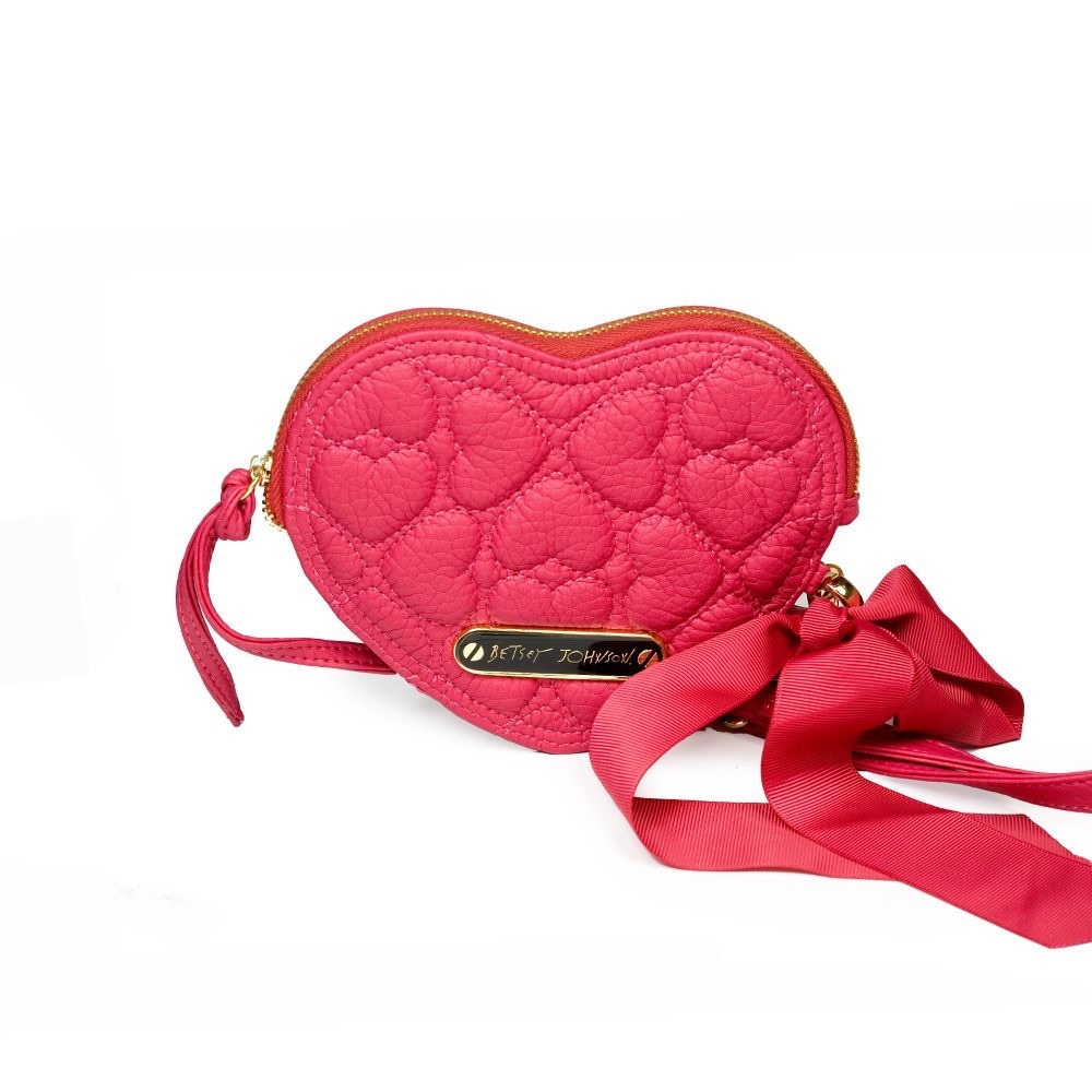 Betsey Johnson quilted leather heart wristlet